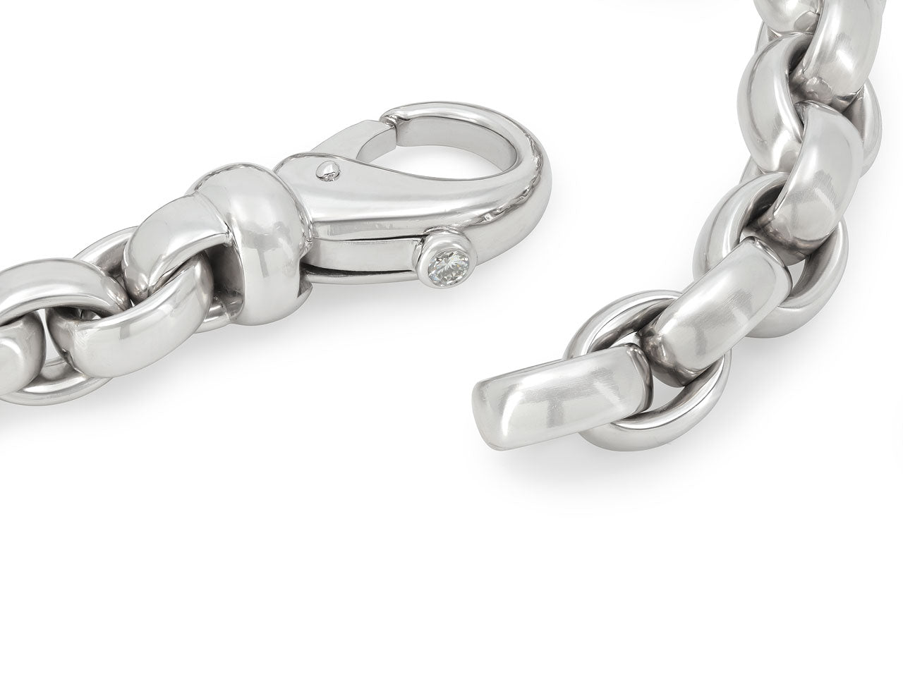 Rolo Link Bracelet in Platinum