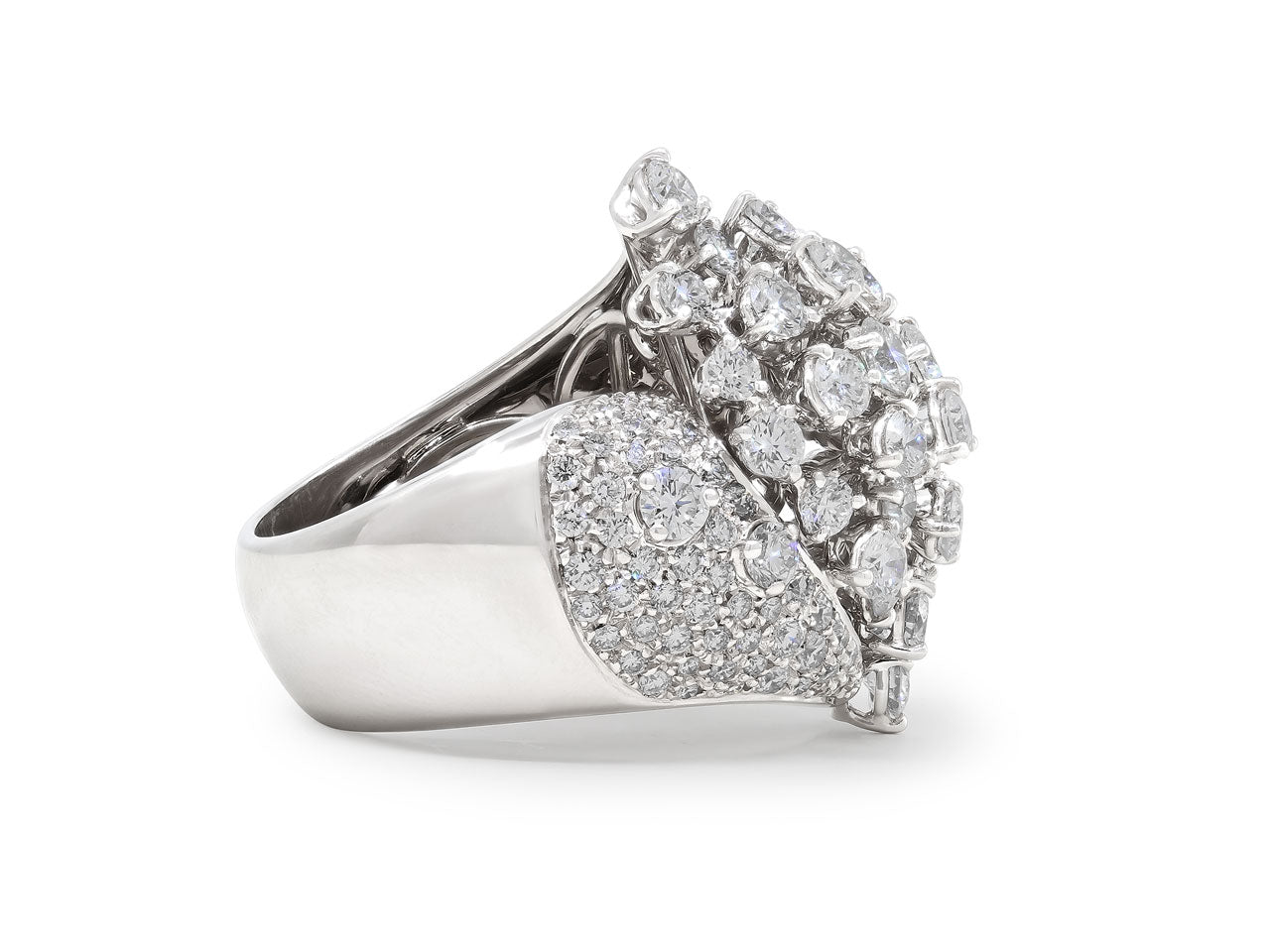 Damiani 'Mimosa' Diamond Cocktail Ring in 18K White Gold