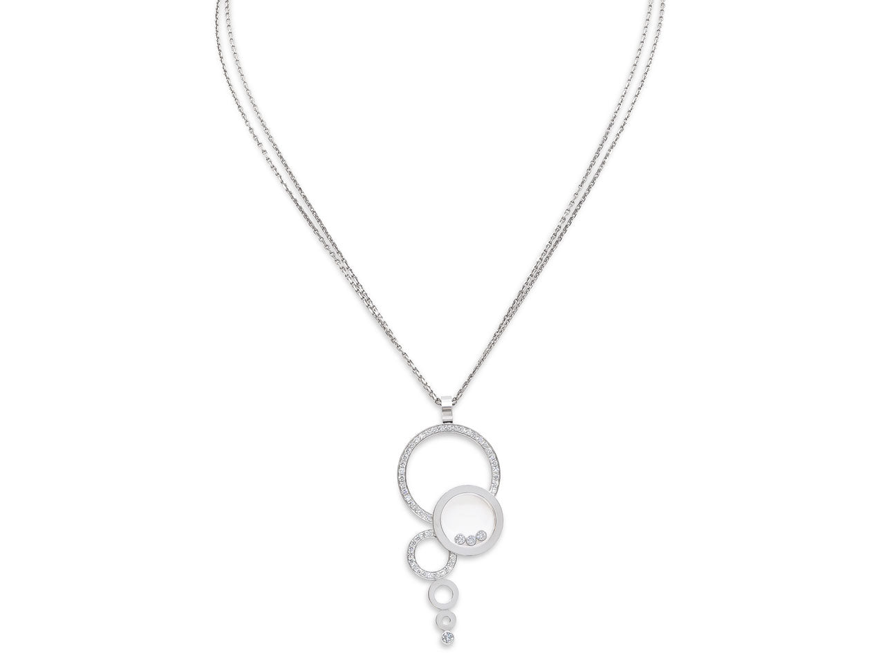 Chopard 'Happy Bubble' Diamond Pendant Necklace in 18K White Gold