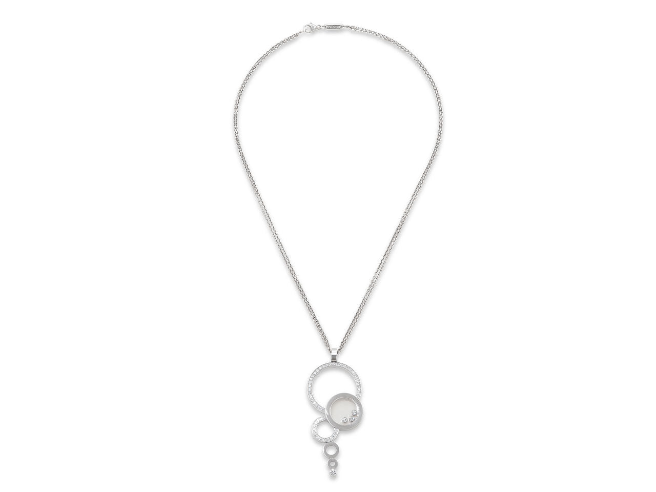 Chopard 'Happy Bubble' Diamond Pendant Necklace in 18K White Gold