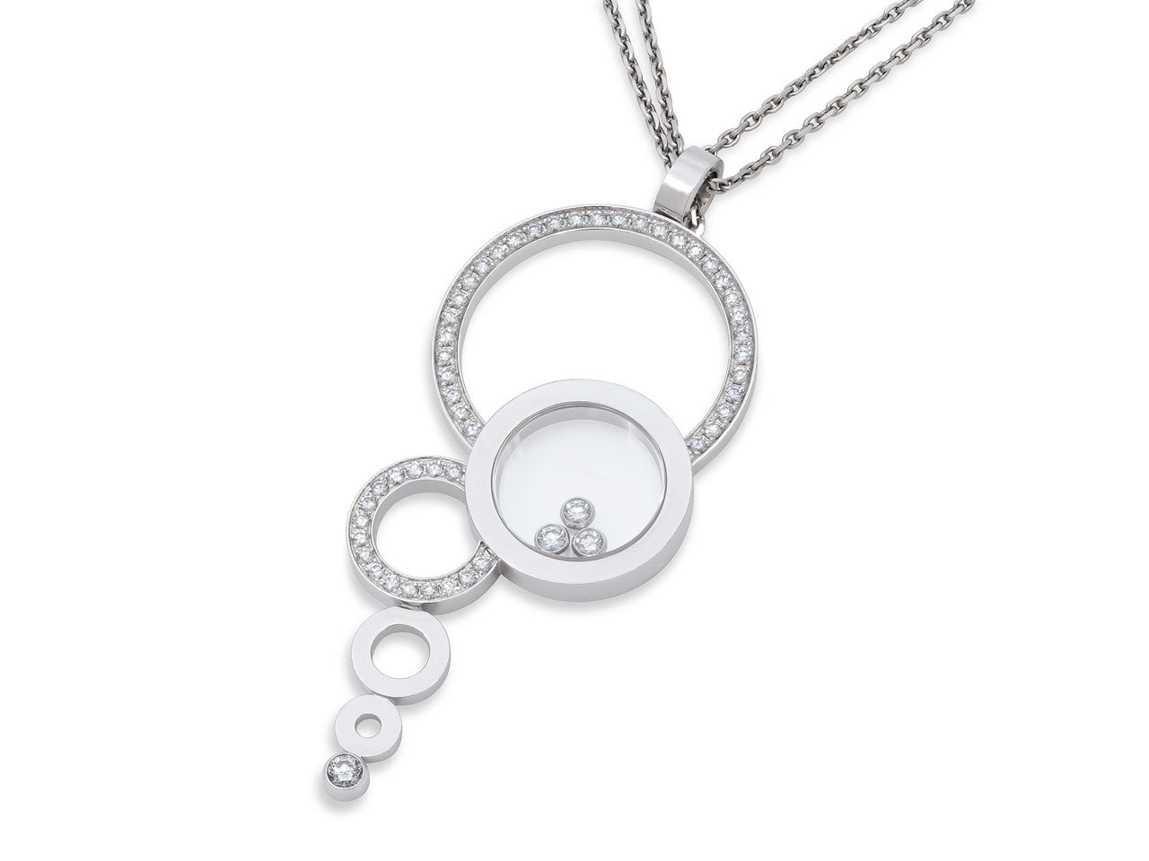 Chopard 'Happy Bubble' Diamond Pendant Necklace in 18K White Gold