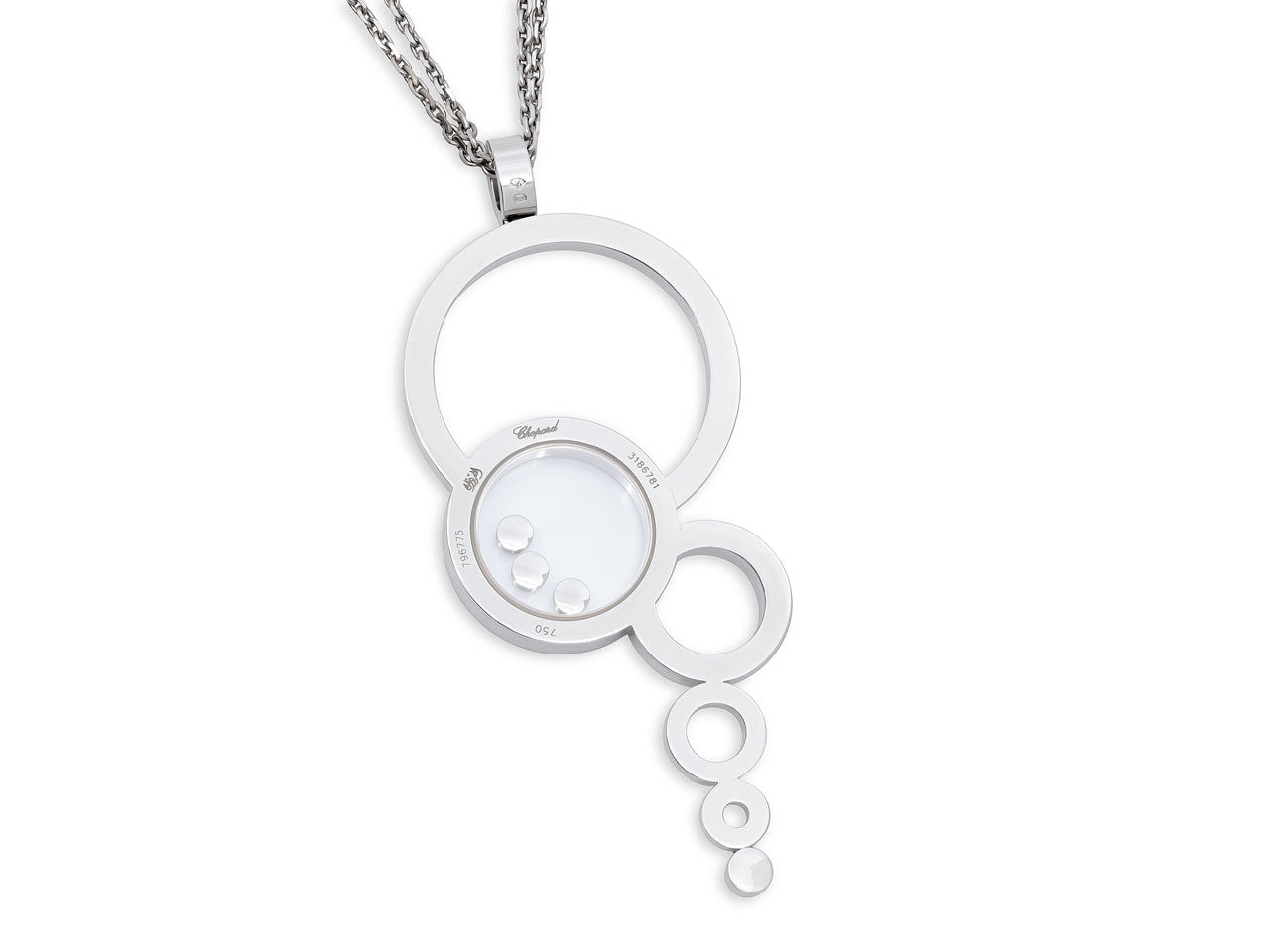 Chopard 'Happy Bubble' Diamond Pendant Necklace in 18K White Gold