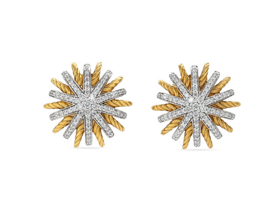 David Yurman 'Starburst' Diamond Earrings in 18K Gold