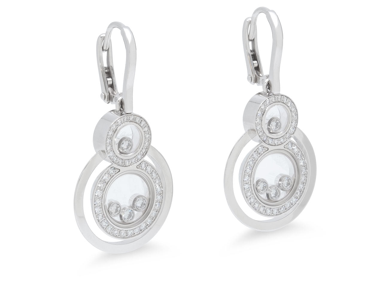 Chopard 'Happy 8' Diamond Earrings in 18K White Gold