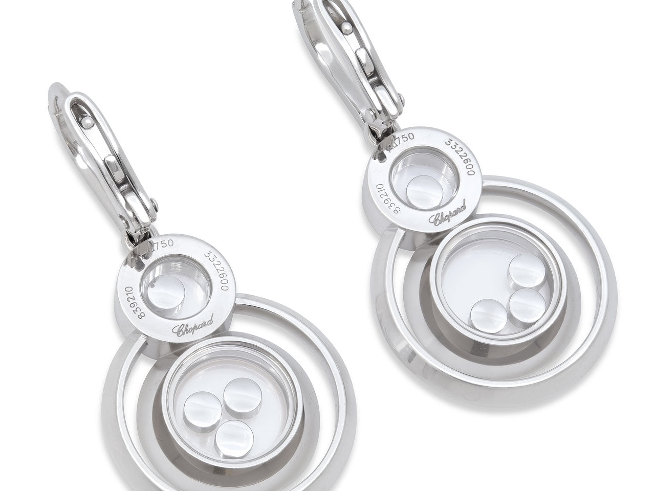 Chopard 'Happy 8' Diamond Earrings in 18K White Gold