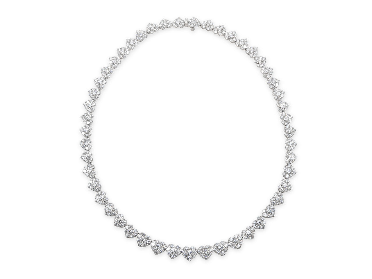 Diamond Heart Necklace in 18K White Gold