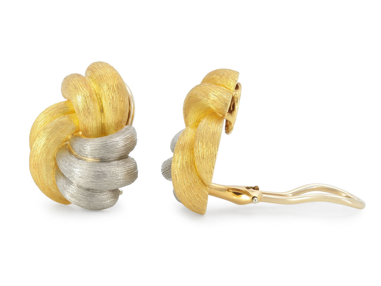 Henry Dunay Knot 'Sabi' Earrings in 18K Gold and Platinum