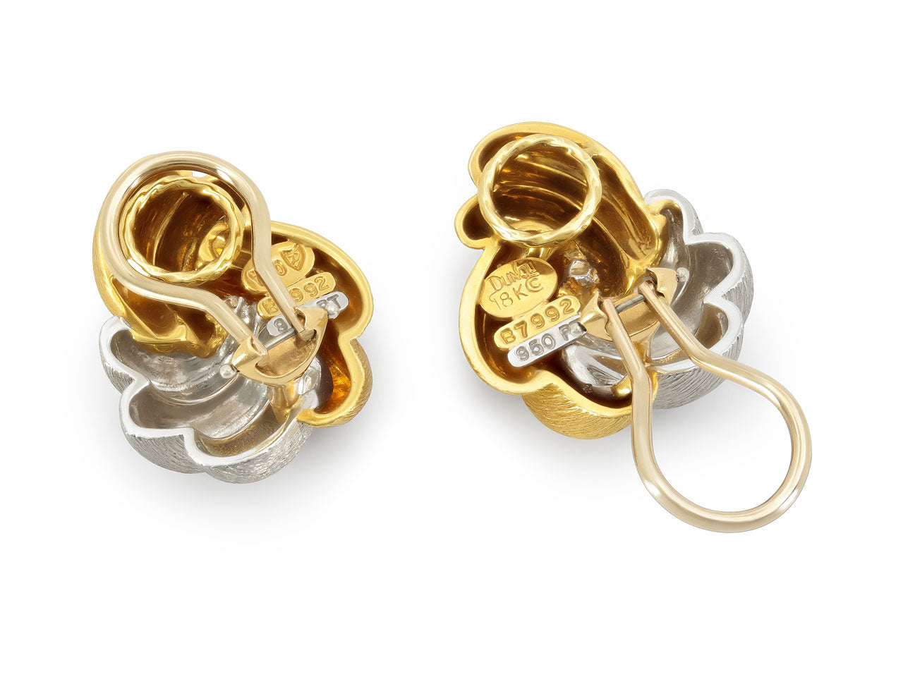 Henry Dunay Knot 'Sabi' Earrings in 18K Gold and Platinum