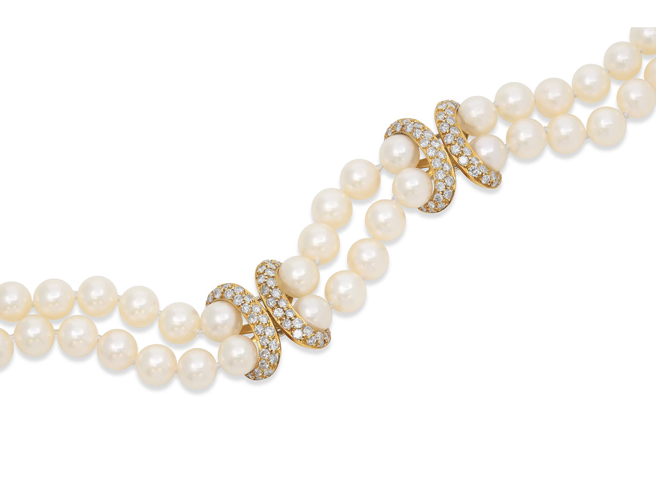 La Triomphe Pearl and Diamond Bracelet in 18K Gold