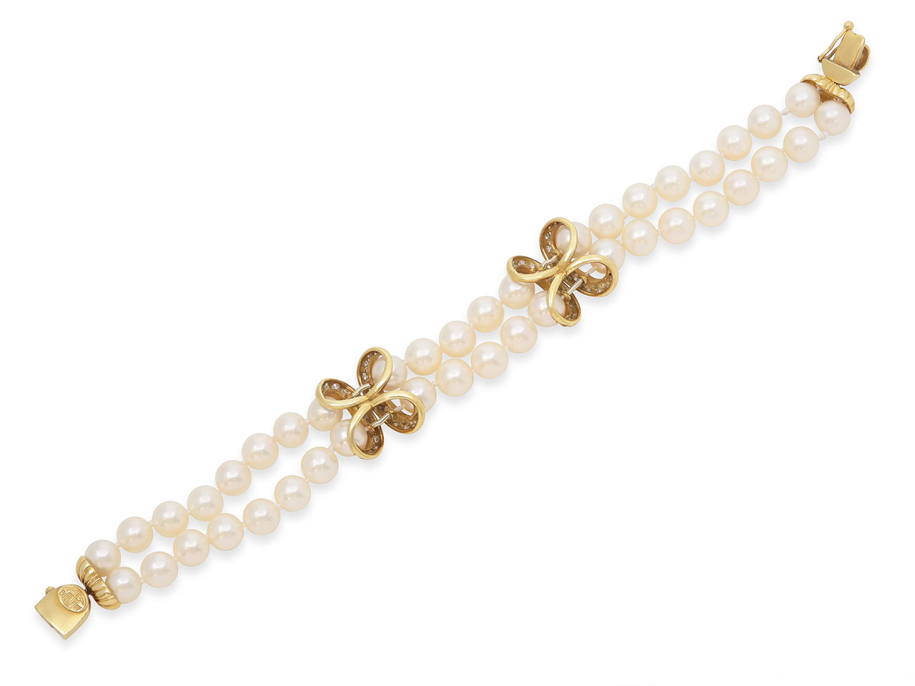 La Triomphe Pearl and Diamond Bracelet in 18K Gold