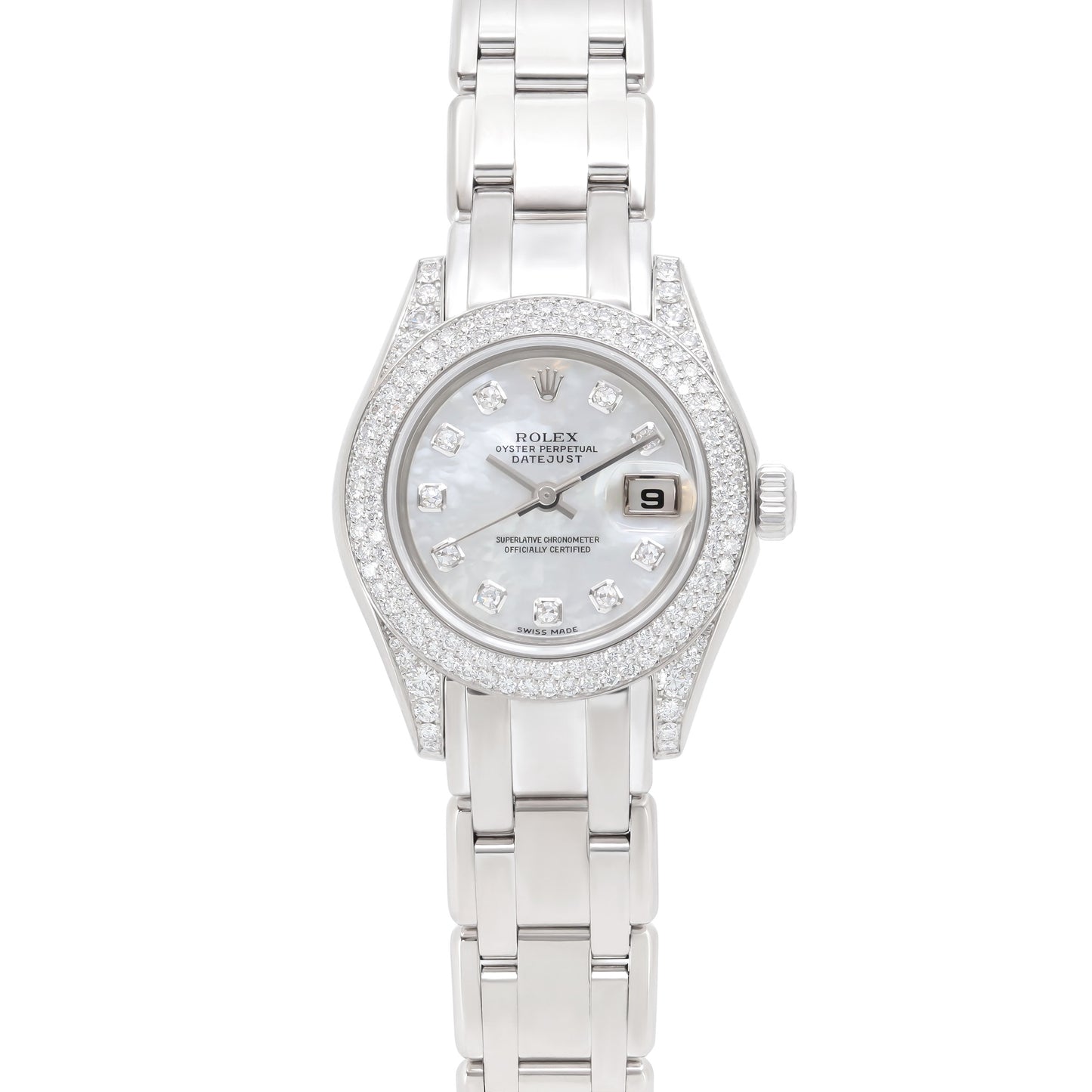 Rolex 'Pearlmaster' Diamond Watch in 18K White Gold, 29 mm