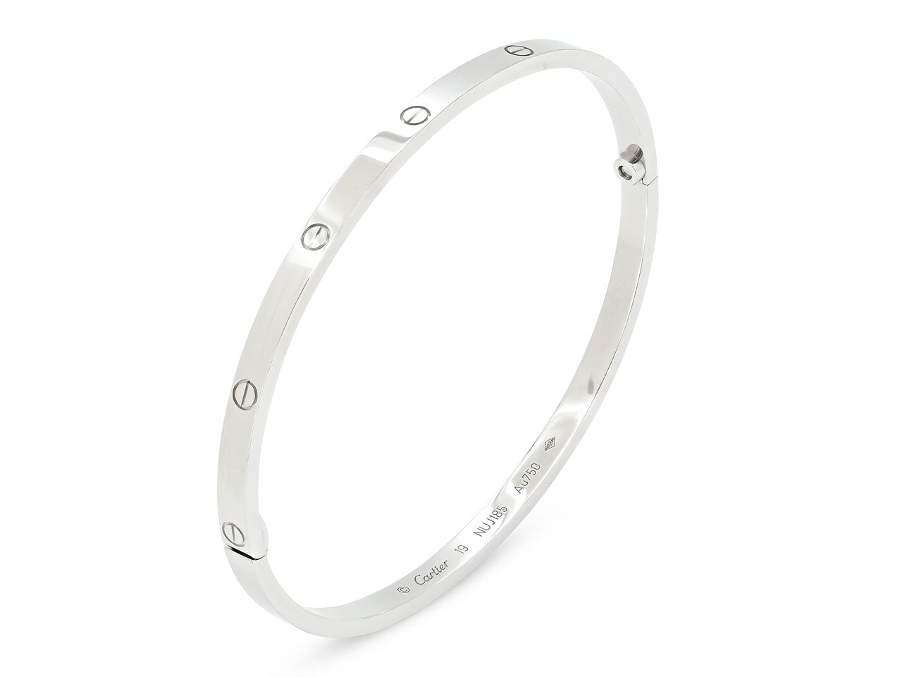 Cartier 'Love' Bracelet in 18K White Gold, Small Model, Size 19