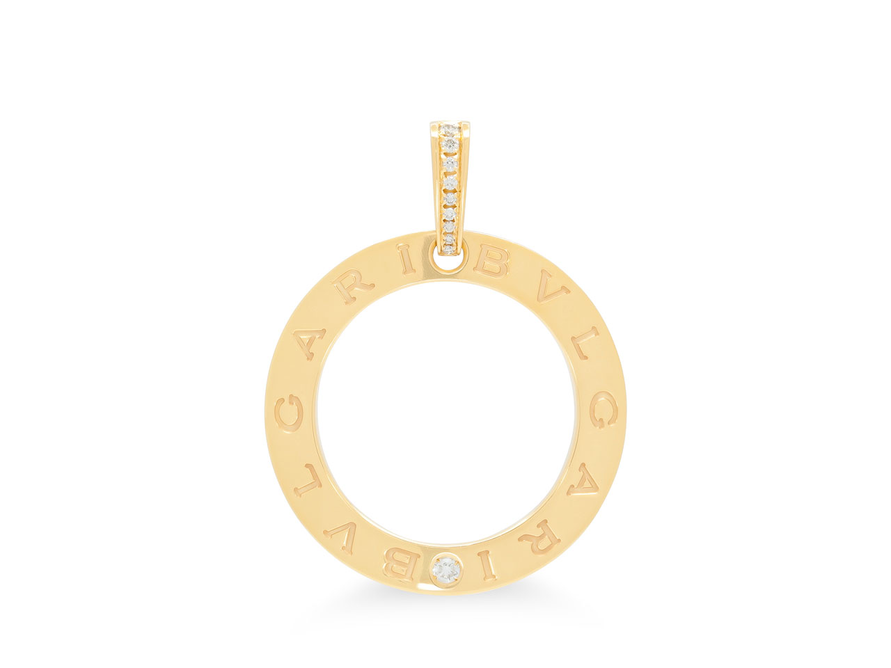 Bulgari Open Circle Diamond Pendant in 18K Gold