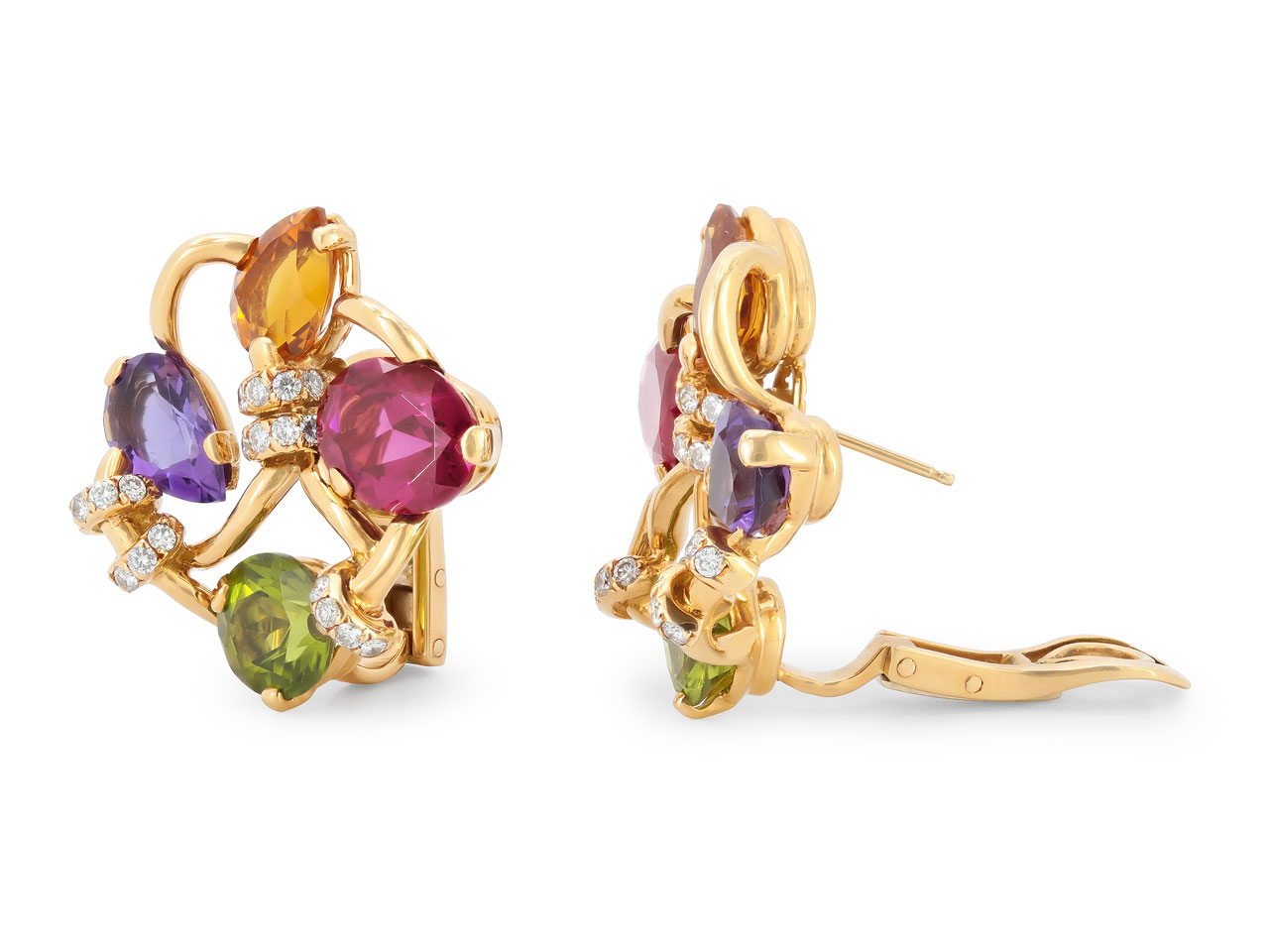 Chanel 'Venitienne' Gemstone and Diamond Earrings in 18K Gold