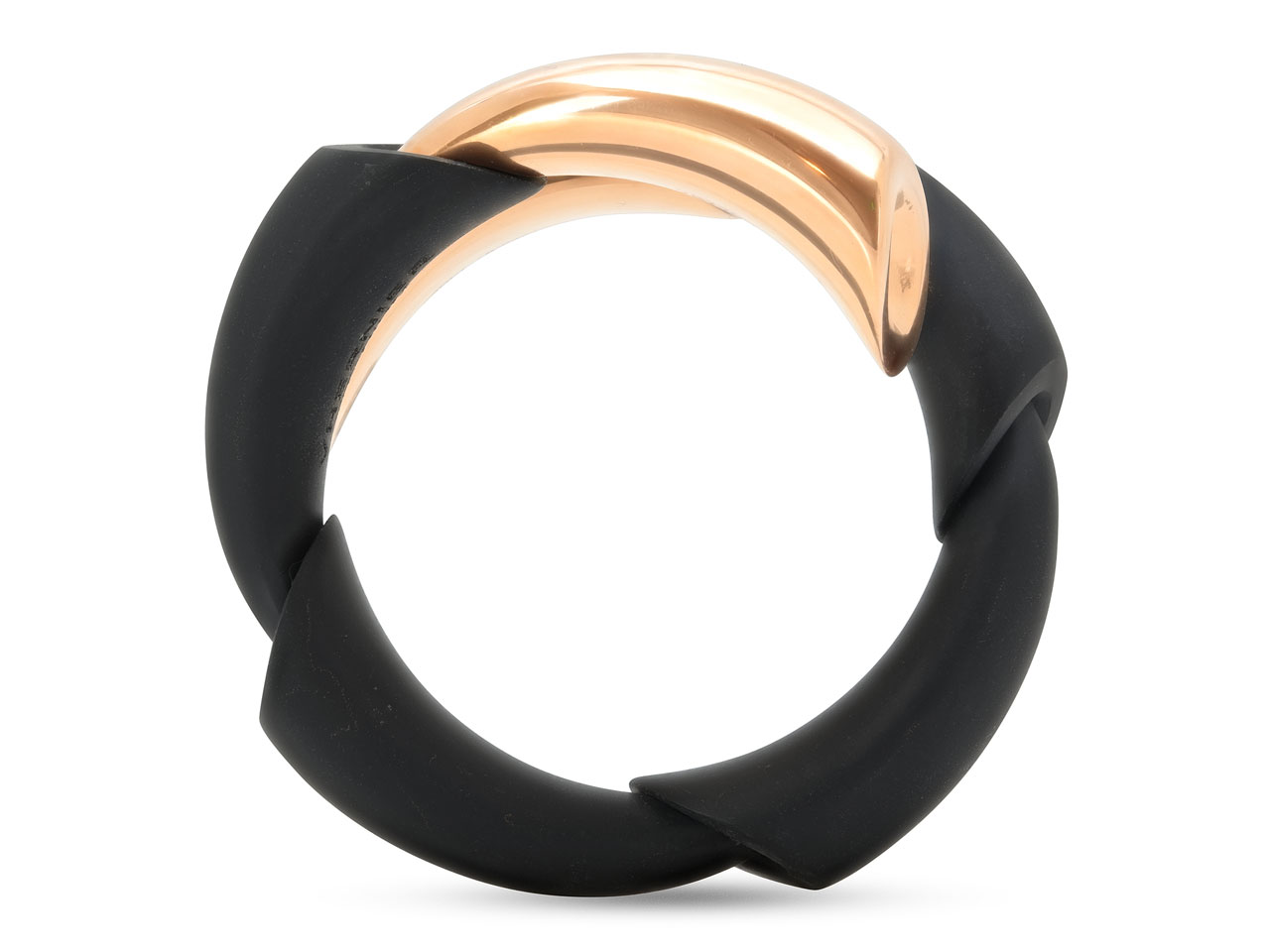 Vhernier 'Calla' Black Titanium Ring in 18K Rose Gold