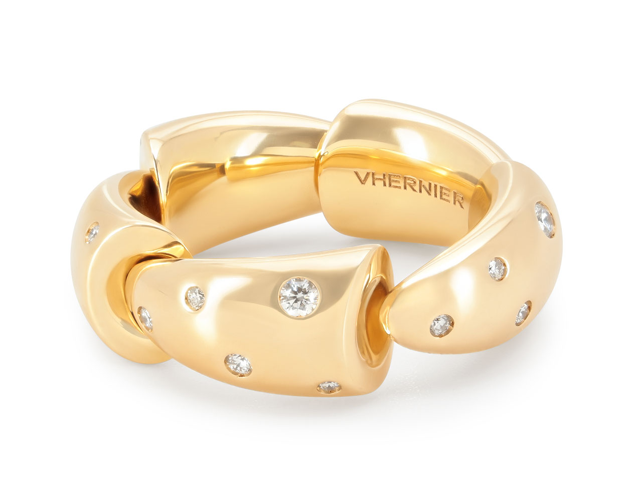 Vhernier 'Calla' Diamond Ring in 18K Rose Gold