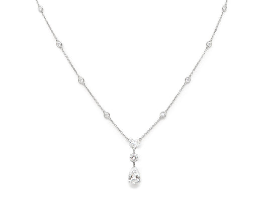 Cartier Three Stone Diamond Pendant in Platinum