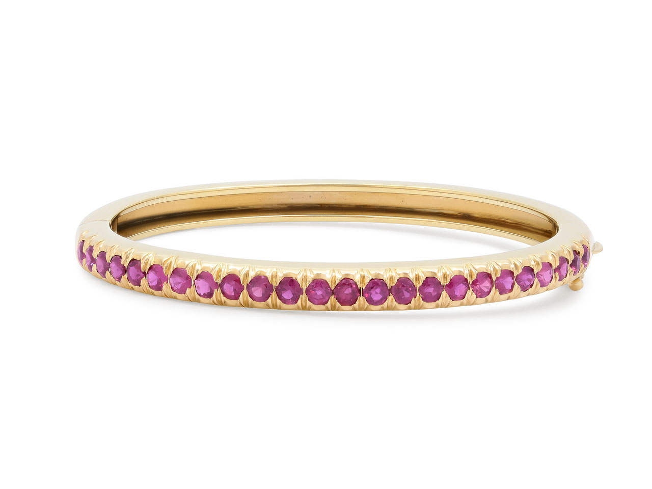 Ruby Bangle Bracelet in 18K Gold