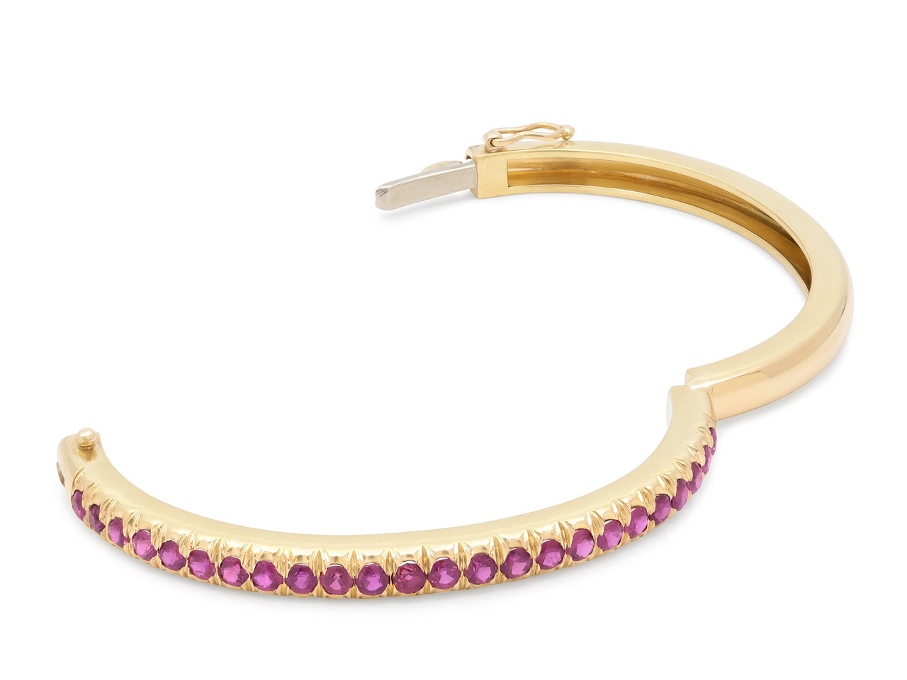 Ruby Bangle Bracelet in 18K Gold