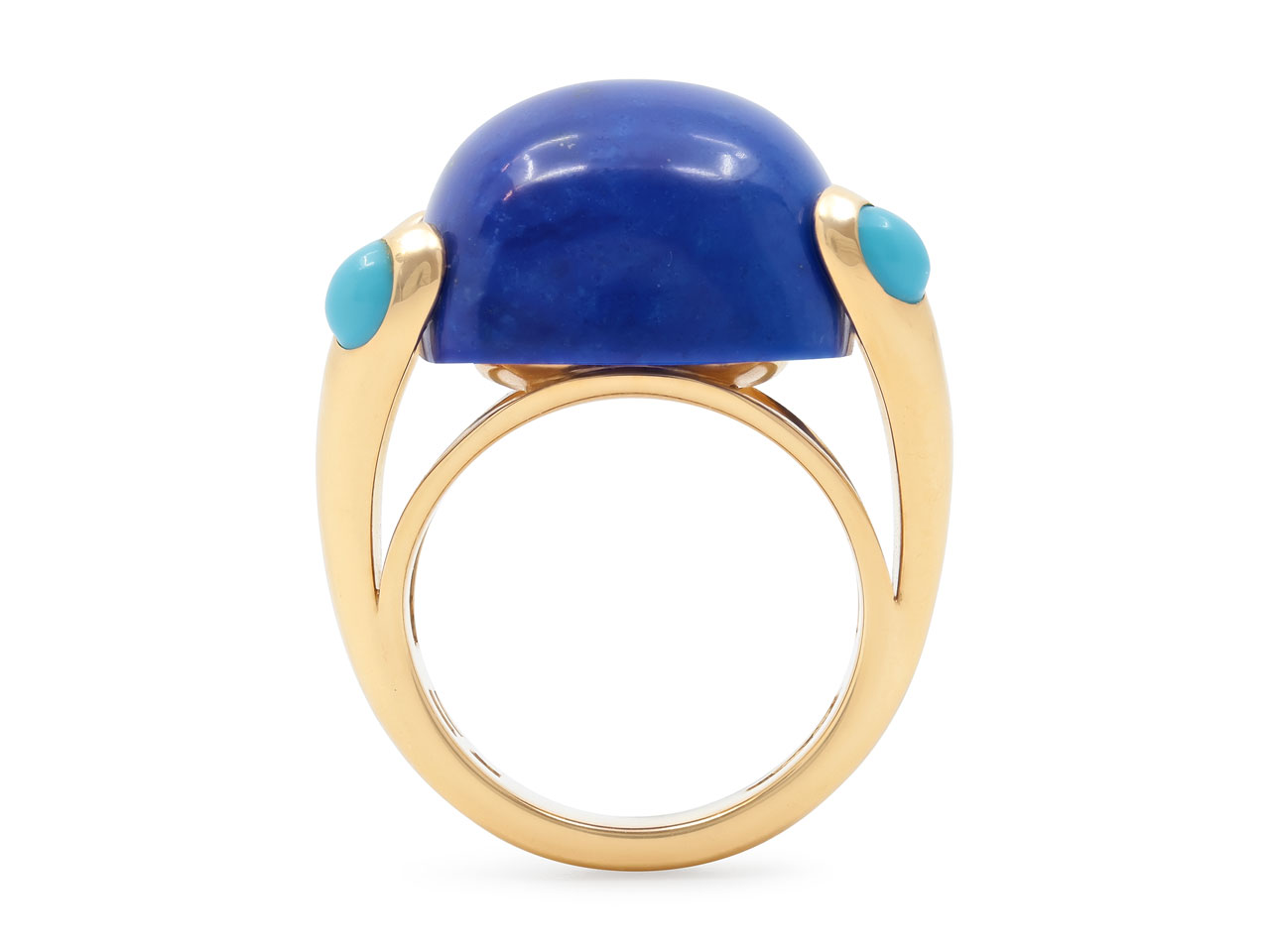 Verdura 'Candy' Lapis and Turquoise Ring in 18K Gold