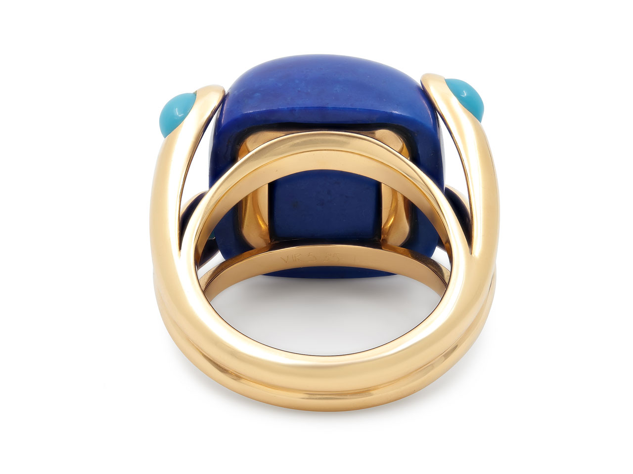 Verdura 'Candy' Lapis and Turquoise Ring in 18K Gold