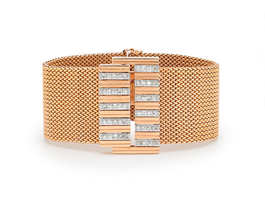 Mid-Century Diamond Bracelet in 18K Rose Gold