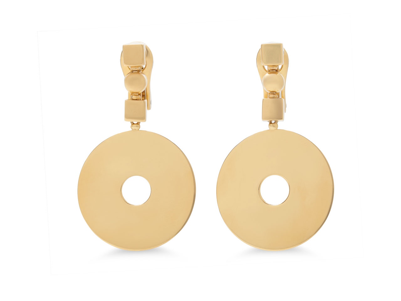 Bulgari 'Lucea' Geometric Earrings in 18K Gold