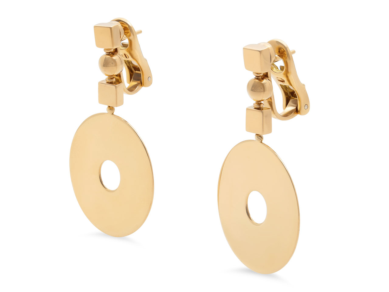 Bulgari 'Lucea' Geometric Earrings in 18K Gold