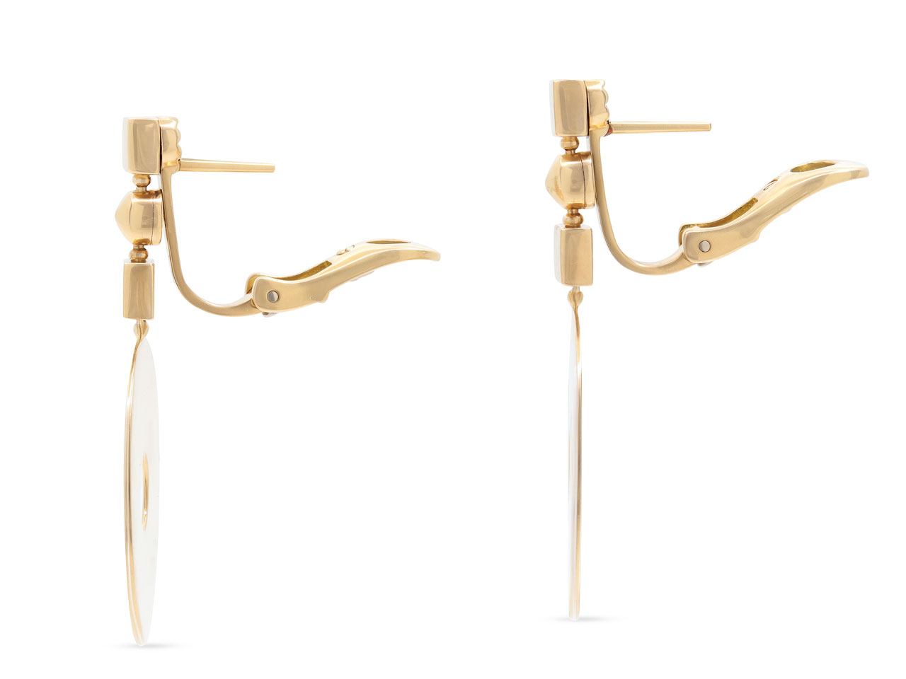 Bulgari 'Lucea' Geometric Earrings in 18K Gold