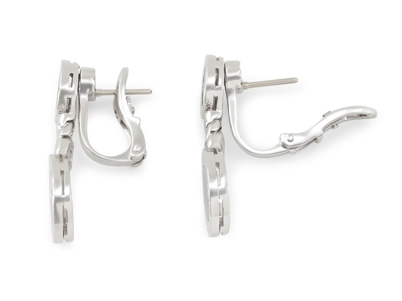 Bulgari Onyx Earrings in 18K White Gold