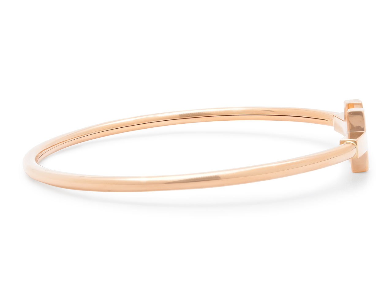 Tiffany 'T' Narrow Wire Bracelet in 18K Rose Gold