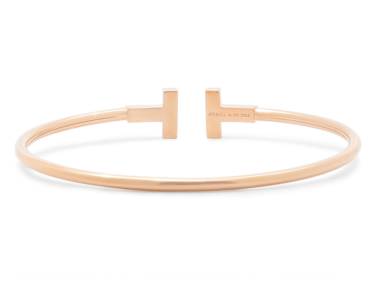 Tiffany 'T' Narrow Wire Bracelet in 18K Rose Gold