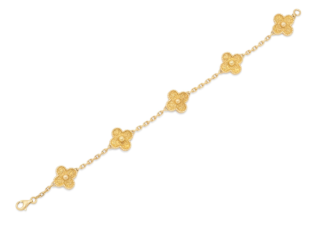 Van Cleef & Arpels 'Vintage Alhambra' Bracelet, 5 Motifs, in 18K Gold