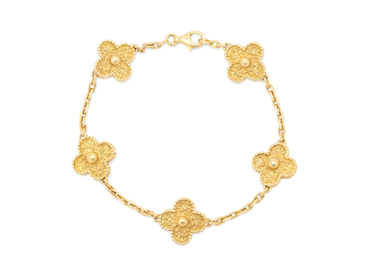 Van Cleef & Arpels 'Vintage Alhambra' Bracelet, 5 Motifs, in 18K Gold