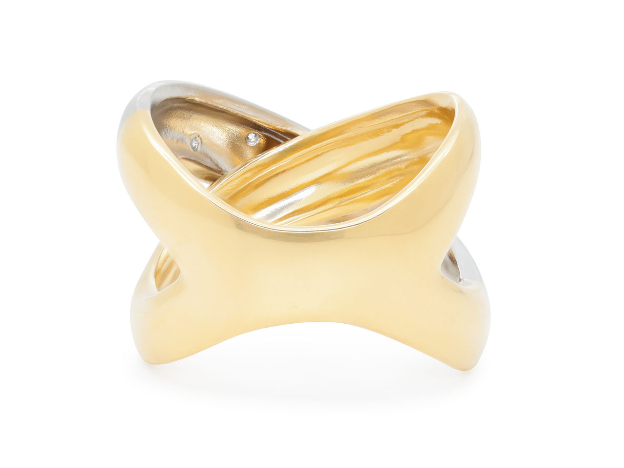 'X' Ring in 18K Gold and Platinum