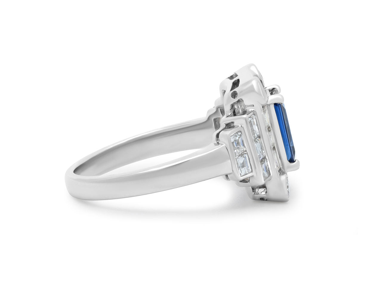 Sapphire and Diamond Ring in Platinum