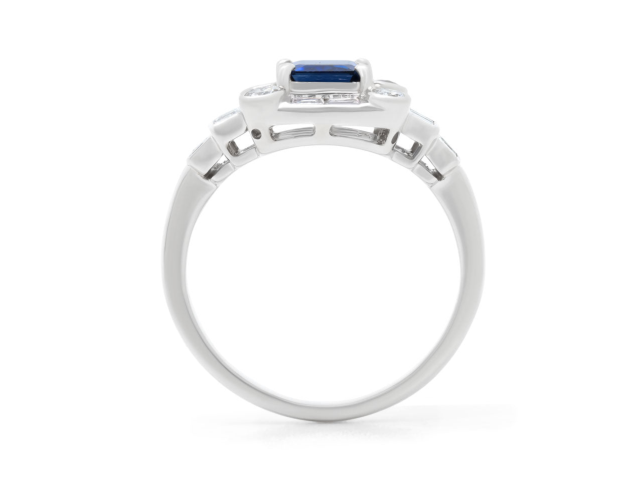 Sapphire and Diamond Ring in Platinum