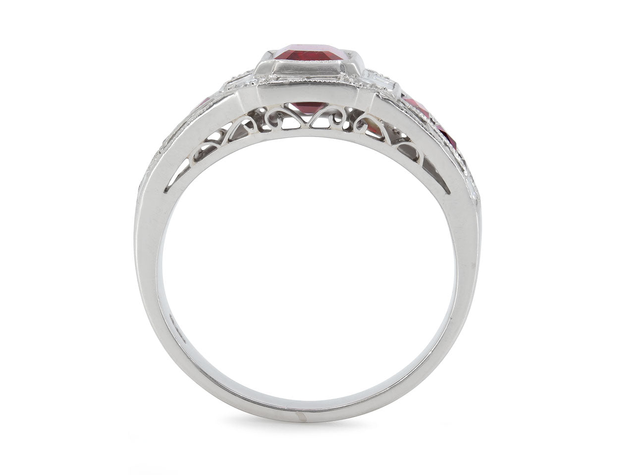 Burma Ruby, Heated, and Diamond Ring in Platinum