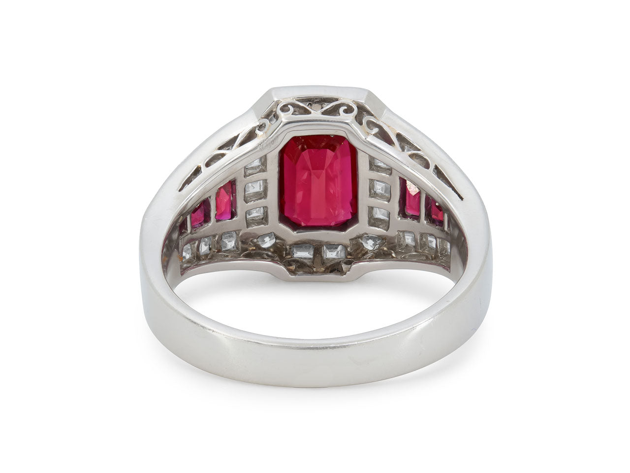 Burma Ruby, Heated, and Diamond Ring in Platinum