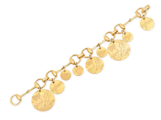 Gucci Floral Charm Bracelet in 18K Gold