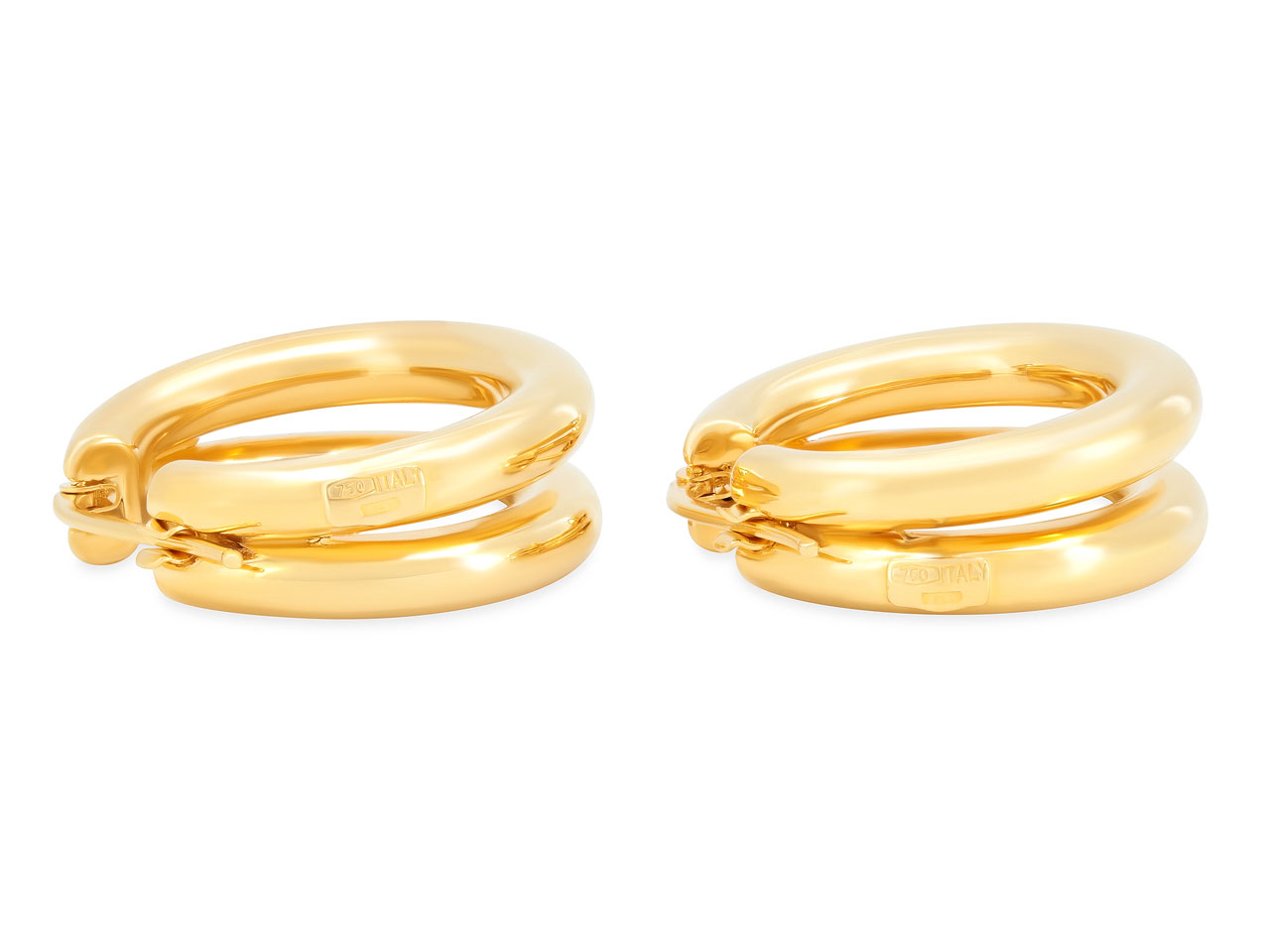 Double Hoop Earrings in 18K Gold, by Beladora