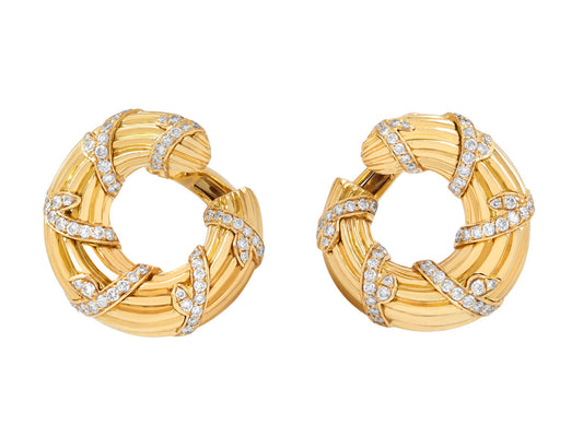 Cartier Diamond Earrings in 18K Gold