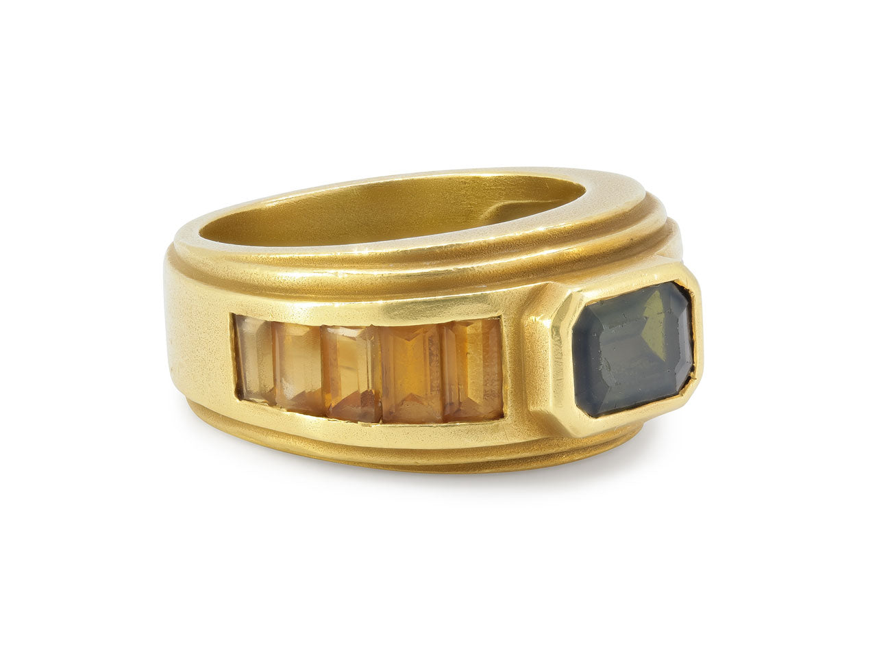 Kieselstein-Cord Tourmaline and Citrine Ring in 18K Gold