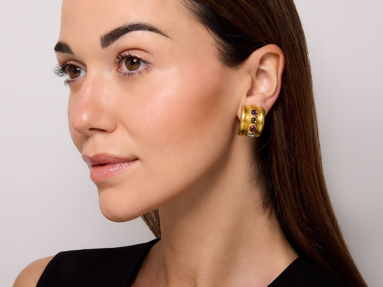 Elizabeth Locke 'Tutti Frutti Amalfi' Hoop Earrings in 19K Gold