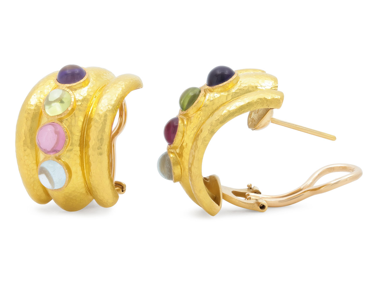 Elizabeth Locke 'Tutti Frutti Amalfi' Hoop Earrings in 19K Gold