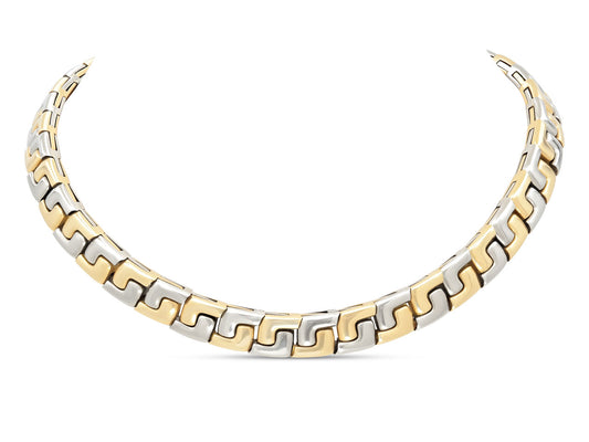 Bulgari Necklace in Steel and 18K Gold