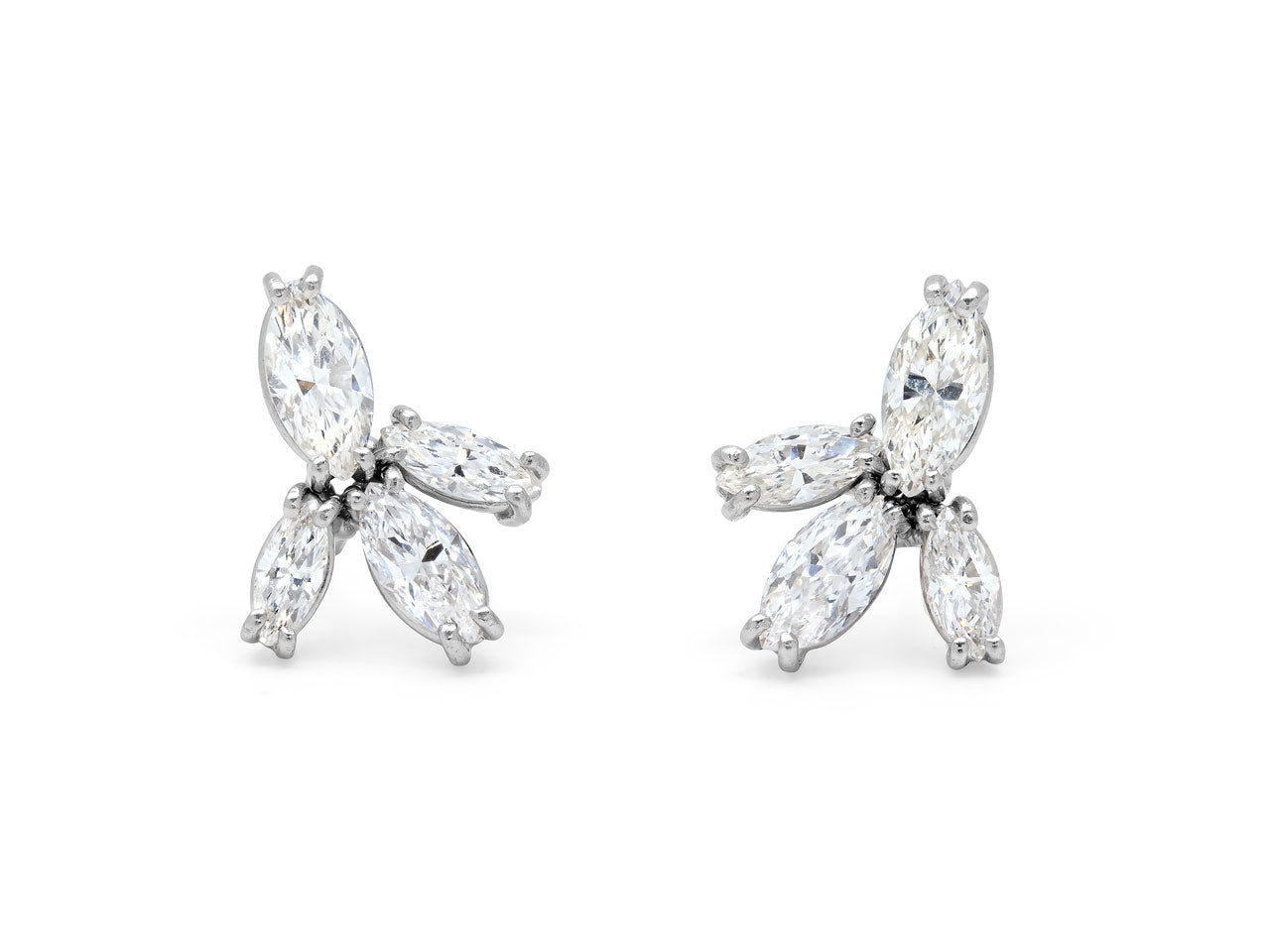 Marquise Diamond Cluster Earrings in Platinum #518663 – Beladora