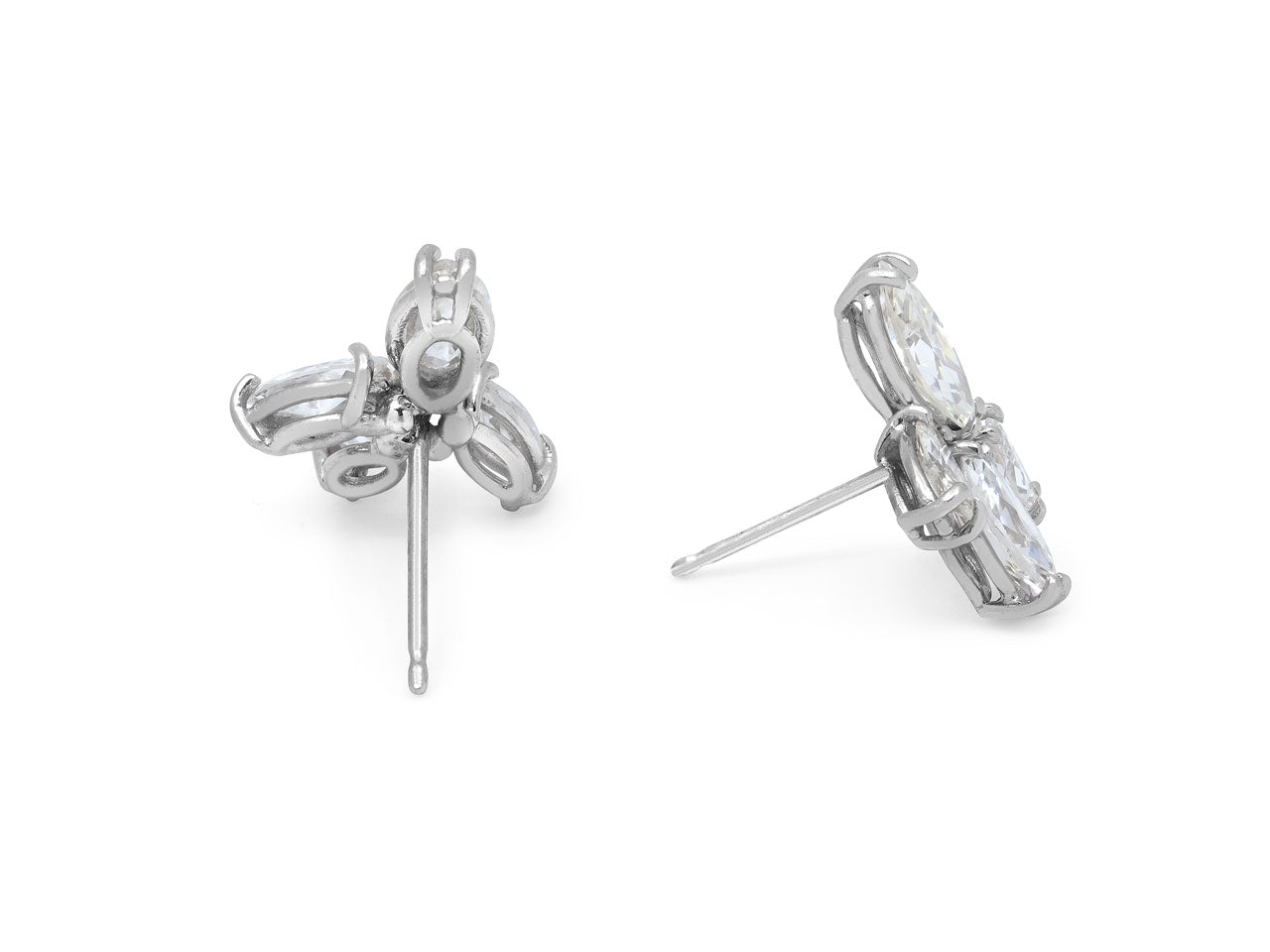 Marquise Diamond Cluster Earrings in Platinum