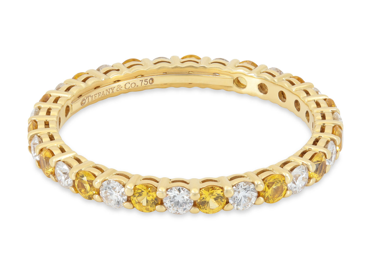 Tiffany & Co. 'Embrace' Yellow Sapphire and Diamond Eternity Band in 18K Gold