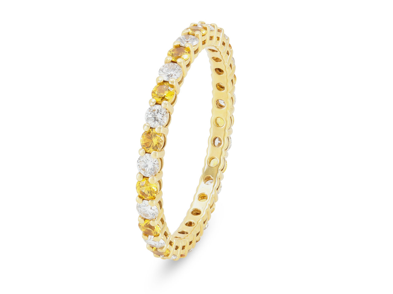 Tiffany & Co. 'Embrace' Yellow Sapphire and Diamond Eternity Band in 18K Gold